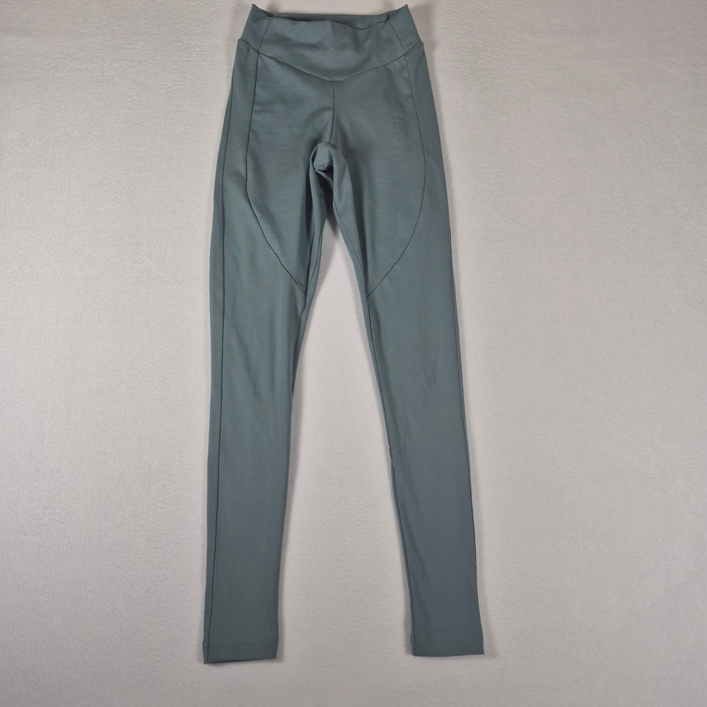 Gymshark Womens XS High Waisted Sage Green Marble Graphic Leggings GLLG3677